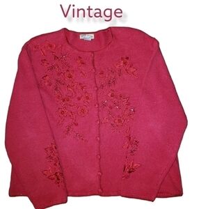 Heirloom Collectible womens red vintage sweater